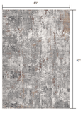 5' X 8' Gray And Ivory Abstract Area Rug - Homeroots - Flyclothing LLC