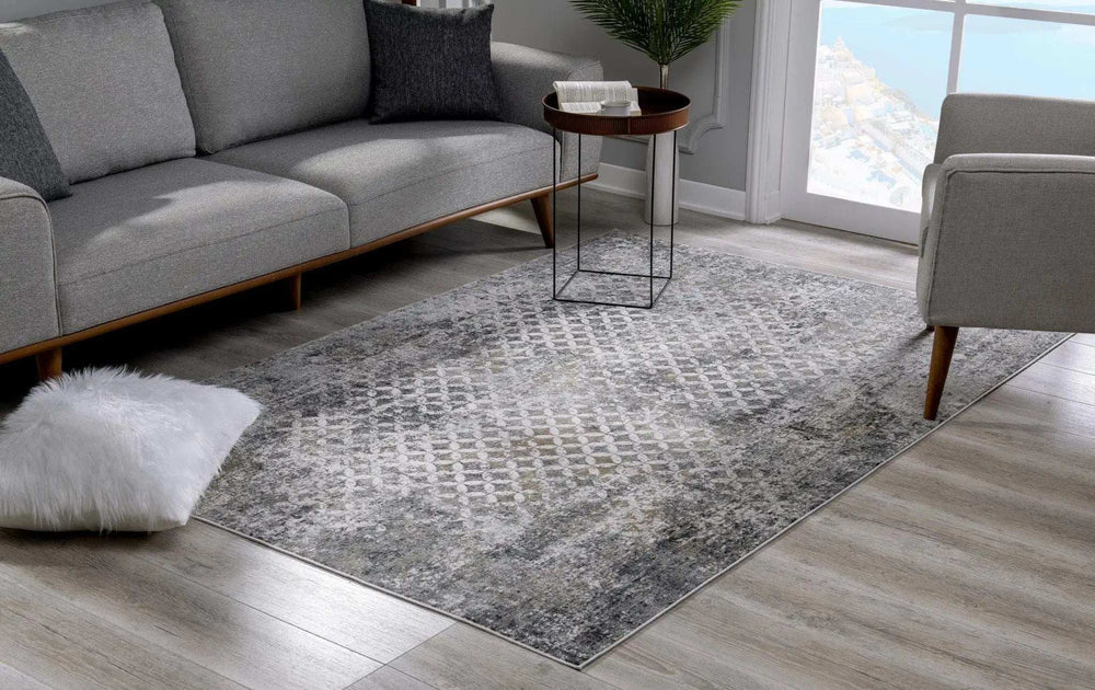 4' X 6' Gray And Ivory Distressed Area Rug - Homeroots - Flyclothing LLC