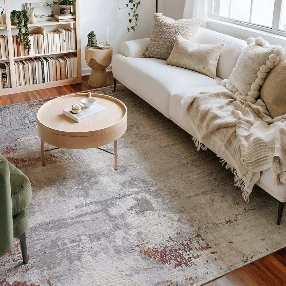 4' X 6' Gray And Ivory Modern Abstract Area Rug - Homeroots - Flyclothing LLC