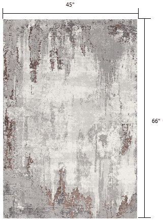 4' X 6' Gray And Ivory Modern Abstract Area Rug - Homeroots - Flyclothing LLC