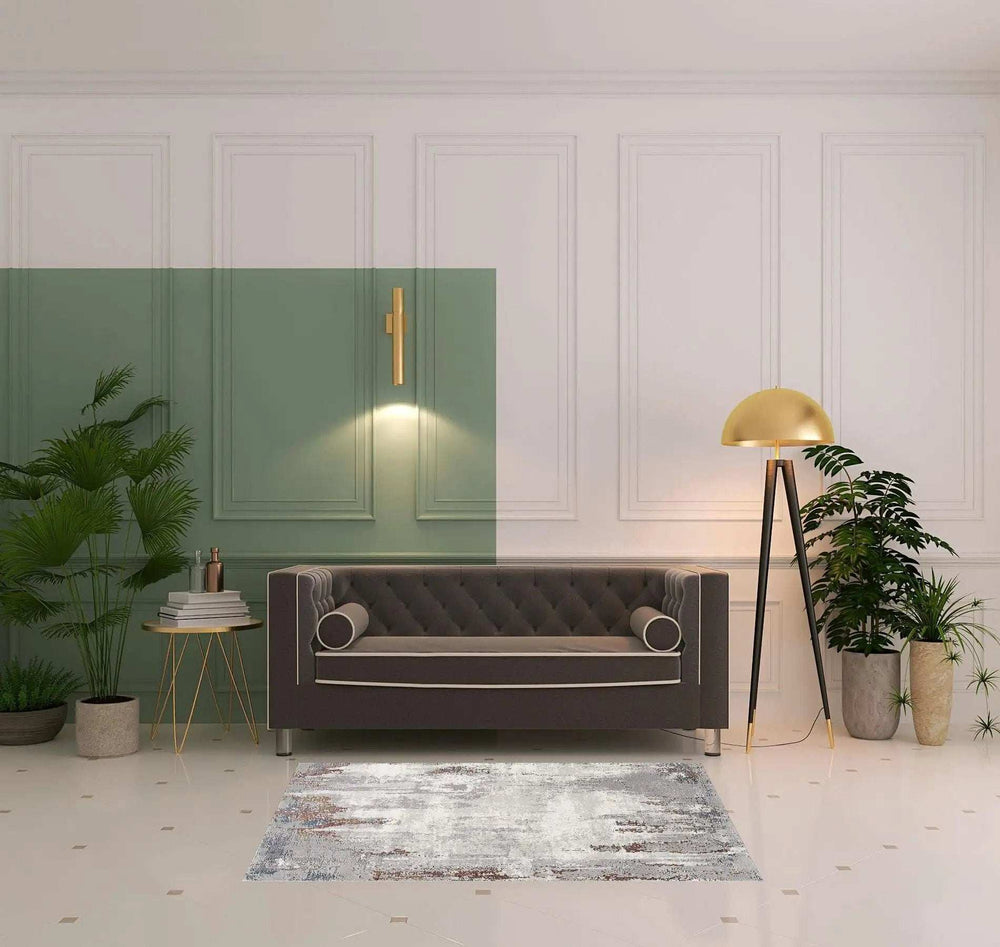 4' X 6' Gray And Ivory Modern Abstract Area Rug - Homeroots - Flyclothing LLC