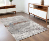 4' X 6' Gray And Brown Abstract Scraped Area Rug - Homeroots - Flyclothing LLC