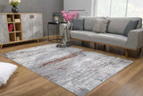 5' X 8' Gray And Brown Abstract Scraped Area Rug - Homeroots - Flyclothing LLC