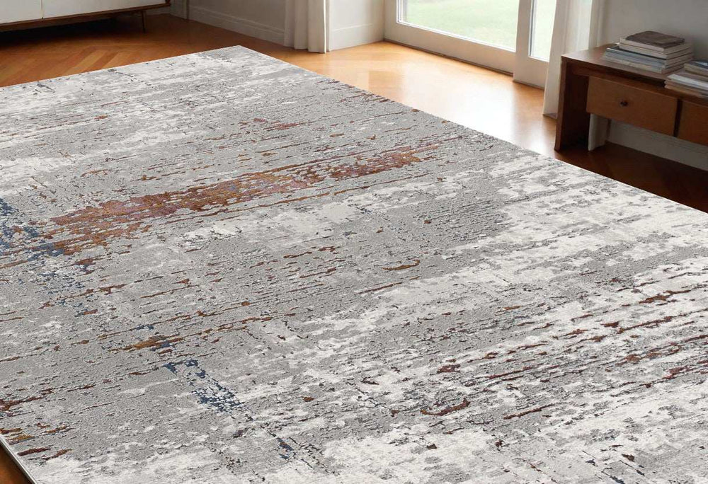 5' X 8' Gray And Brown Abstract Scraped Area Rug - Homeroots - Flyclothing LLC