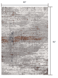 5' X 8' Gray And Brown Abstract Scraped Area Rug - Homeroots - Flyclothing LLC