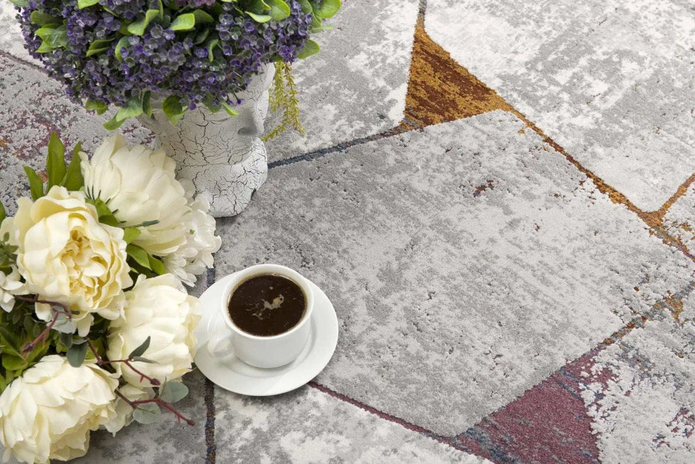 8' X 11' Grey Geometric Area Rug - Homeroots - Flyclothing LLC