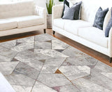 8' X 11' Grey Geometric Area Rug - Homeroots - Flyclothing LLC