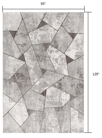 8' X 11' Grey Geometric Area Rug - Homeroots - Flyclothing LLC