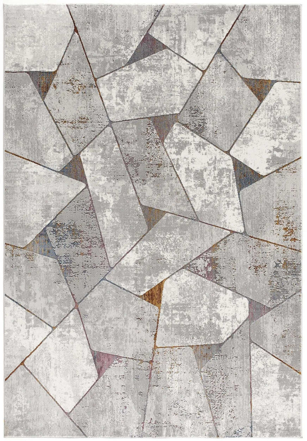8' X 11' Grey Geometric Area Rug - Homeroots - Flyclothing LLC