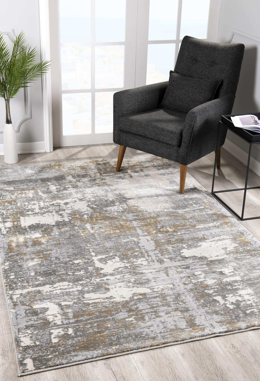 5' X 8' Beige And Gray Distressed Area Rug - Homeroots - Flyclothing LLC