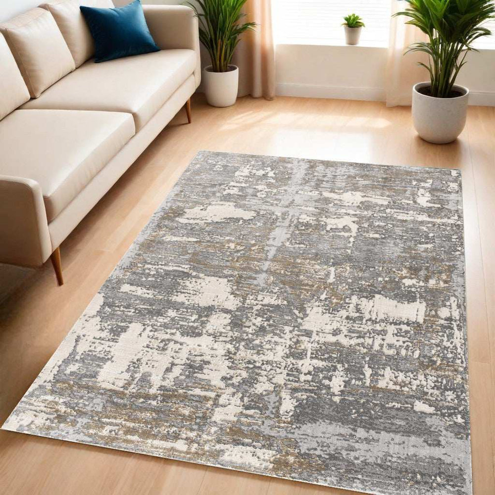 5' X 8' Beige And Gray Distressed Area Rug - Homeroots - Flyclothing LLC