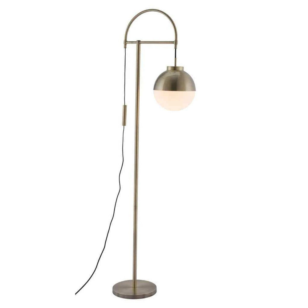 White and Brushed Bronze Crossed Floor Lamp - Homeroots - Flyclothing LLC