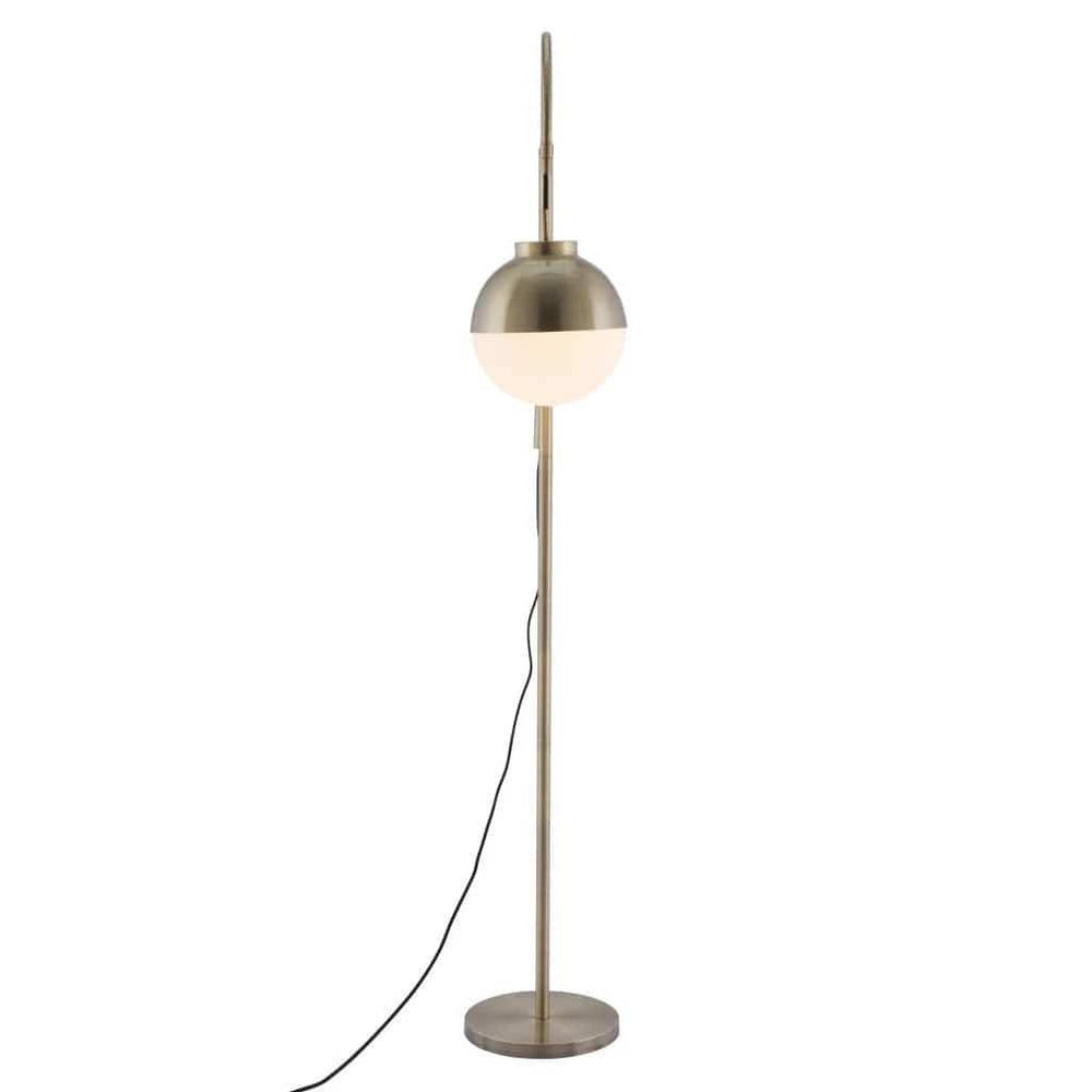 White and Brushed Bronze Crossed Floor Lamp - Homeroots - Flyclothing LLC