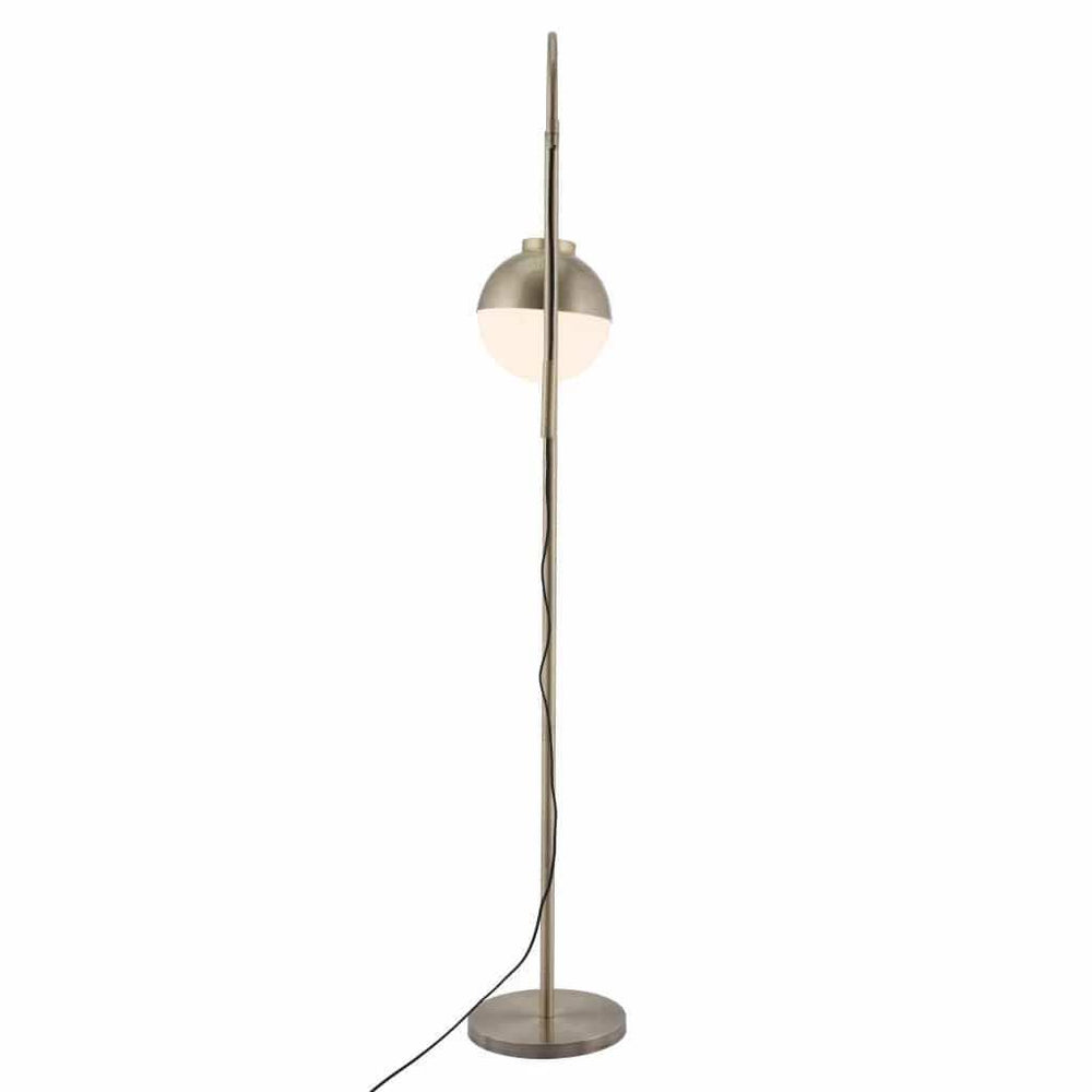 White and Brushed Bronze Crossed Floor Lamp - Homeroots - Flyclothing LLC