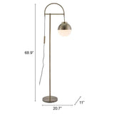 White and Brushed Bronze Crossed Floor Lamp - Homeroots - Flyclothing LLC