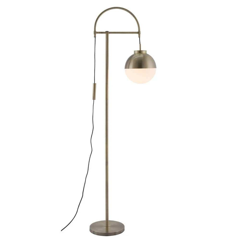 White and Brushed Bronze Crossed Floor Lamp - Homeroots - Flyclothing LLC