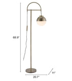 White and Brushed Bronze Crossed Floor Lamp - Homeroots - Flyclothing LLC