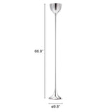 67" Steel Floor Lamp With Silver Steel Bell Shade - Homeroots - Flyclothing LLC
