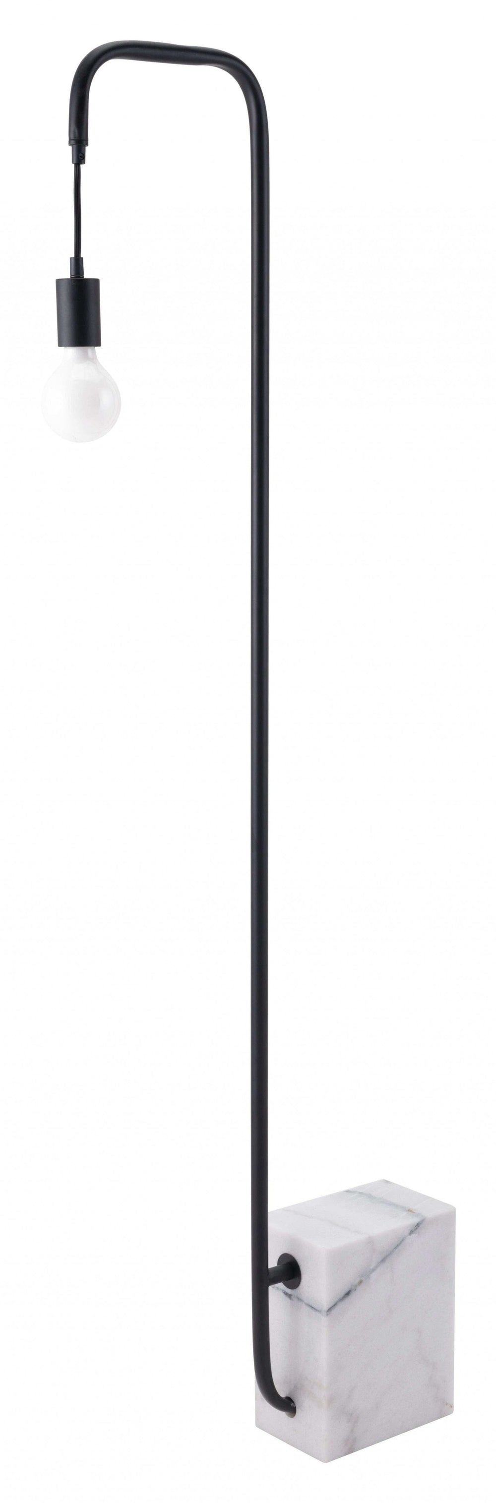 Black Industrial and White Marble Bulb Floor Lamp - Homeroots - Flyclothing LLC