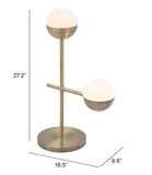 69" Brass Metal Bedside Table Lamp With Off White Globe Shade - Homeroots