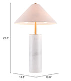 55" White Metal Bedside Table Lamp With Beige Empire Shade - Homeroots