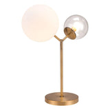 56" Copper Metal Bedside Table Lamp With Clear Globe Shade - Homeroots