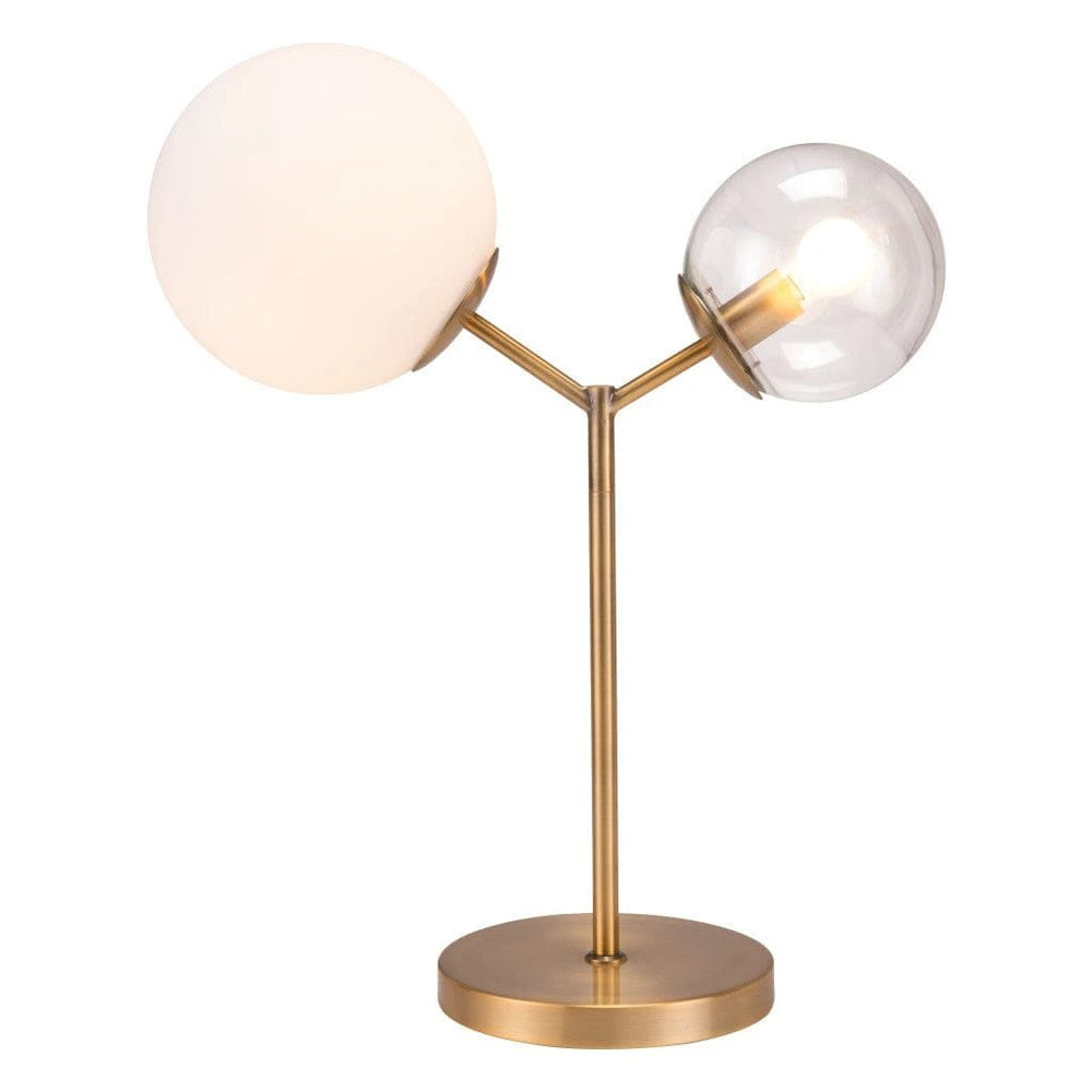 56" Copper Metal Bedside Table Lamp With Clear Globe Shade - Homeroots