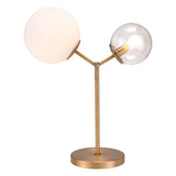 56" Copper Metal Bedside Table Lamp With Clear Globe Shade - Homeroots