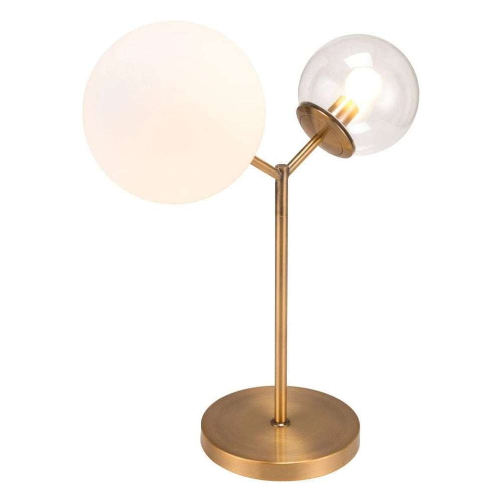 56" Copper Metal Bedside Table Lamp With Clear Globe Shade - Homeroots