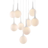 White Shaded Nine Light Metal Dimmable Ceiling Light - Homeroots - Flyclothing LLC