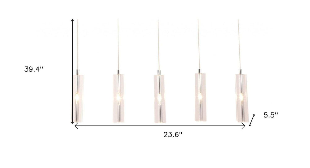 Stark Five Bulb Clear Ceiling Lamp - Homeroots - Flyclothing LLC