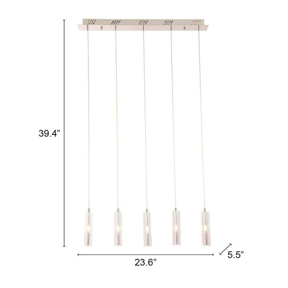 Stark Five Bulb Clear Ceiling Lamp - Homeroots - Flyclothing LLC