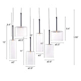 Silver Kitchen Island Six Light Metal LED Ceiling Light With Shades - Homeroots - Flyclothing LLC