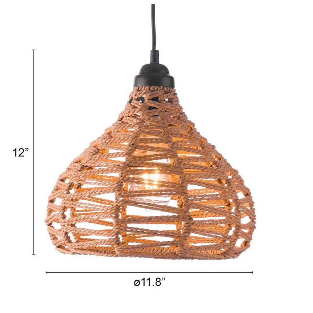 Natural Lantern Metal Dimmable Ceiling Light With Natural Shades - Homeroots - Flyclothing LLC