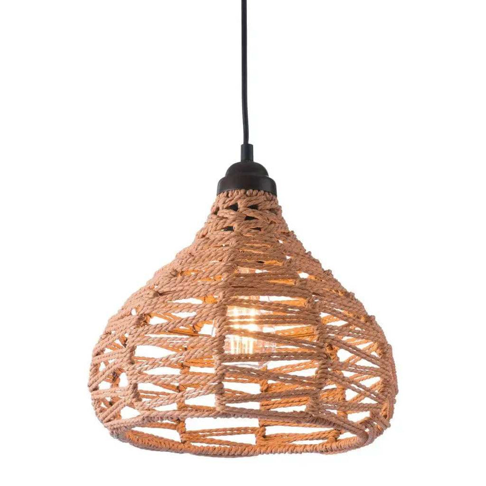 Natural Lantern Metal Dimmable Ceiling Light With Natural Shades - Homeroots - Flyclothing LLC