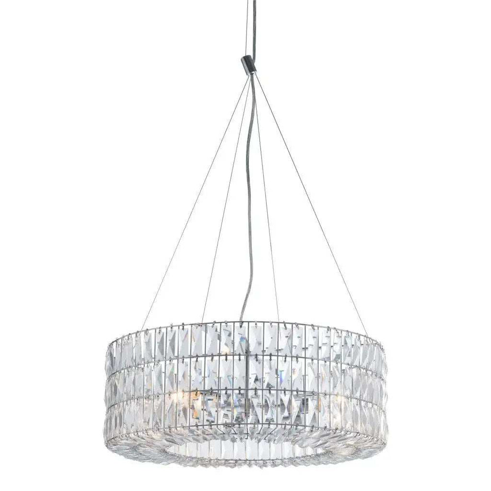 Silver Lantern Metal Chandelier With Silver Shades - Homeroots - Flyclothing LLC
