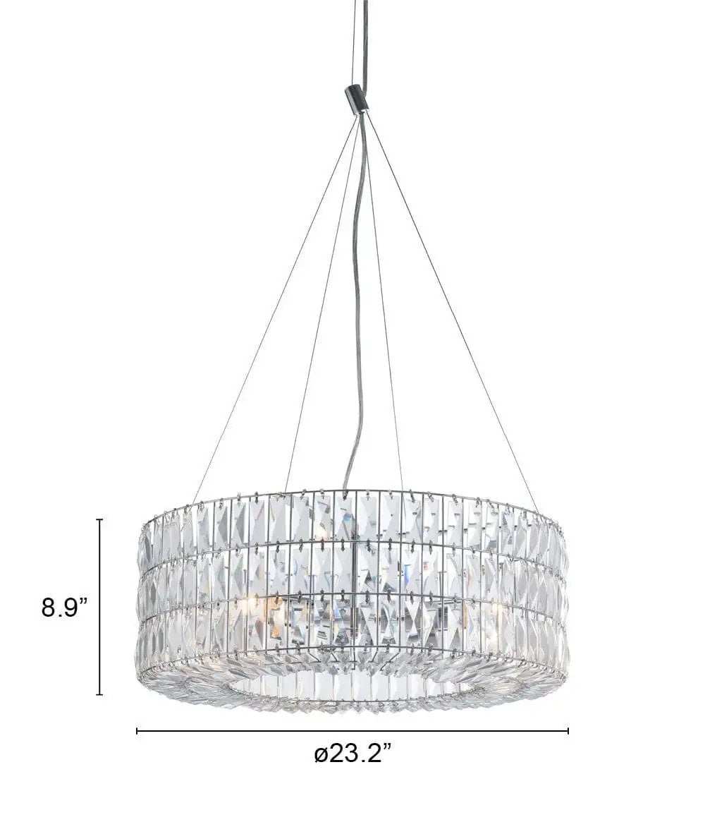 Silver Lantern Metal Chandelier With Silver Shades - Homeroots - Flyclothing LLC
