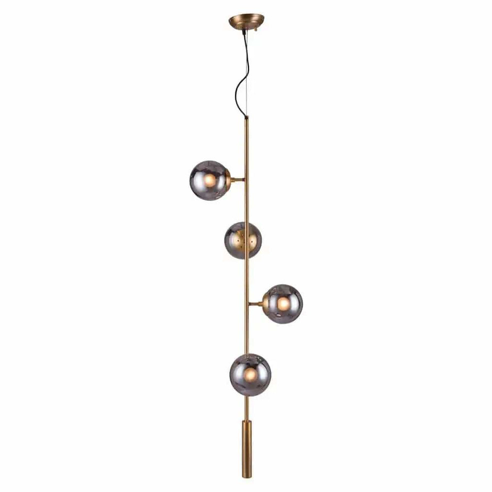 Gold Shaded Four Light Metal Dimmable Ceiling Light With Clear Shades - Homeroots - Flyclothing LLC
