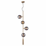 Gold Shaded Four Light Metal Dimmable Ceiling Light With Clear Shades - Homeroots - Flyclothing LLC