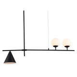 Black and White Kitchen Island Three Light Metal Ceiling Light With Black and White Shades - Homeroots - Flyclothing LLC