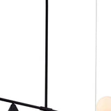 Black and White Kitchen Island Three Light Metal Ceiling Light With Black and White Shades - Homeroots - Flyclothing LLC