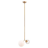Gold Shaded Two Light Metal Dimmable Ceiling Light With White Shades - Homeroots - Flyclothing LLC