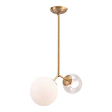 Gold Shaded Two Light Metal Dimmable Ceiling Light With White Shades - Homeroots - Flyclothing LLC
