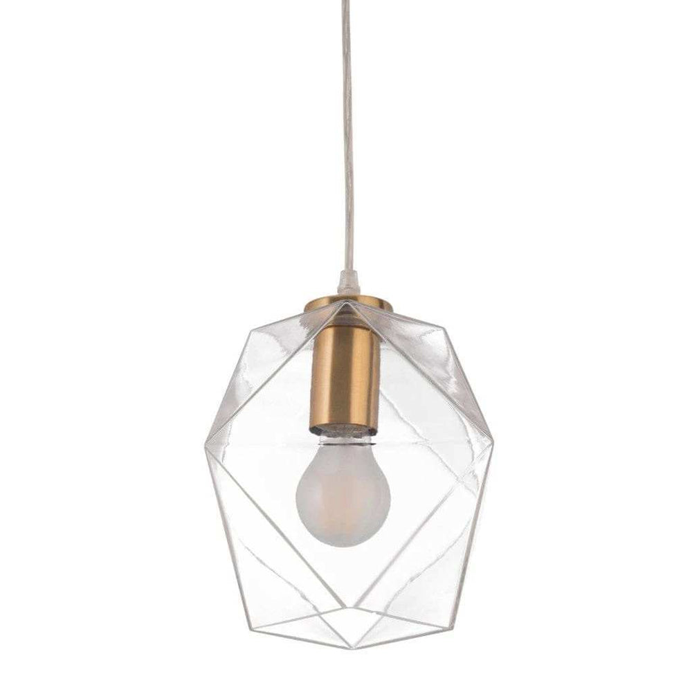 Gold Lantern Plastic Dimmable Ceiling Light With Clear Shades - Homeroots - Flyclothing LLC