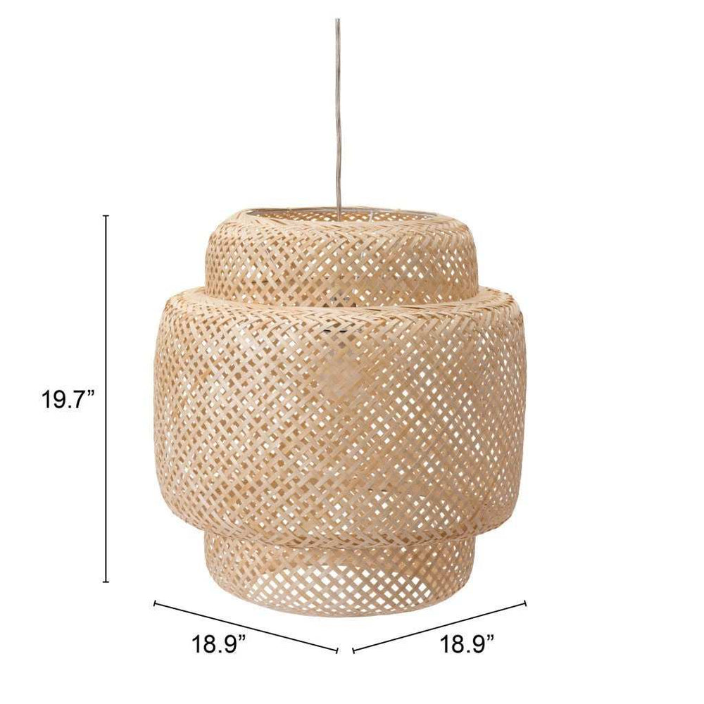 Natural Boho Weave Ceiling Lamp - Homeroots - Flyclothing LLC