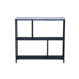 30" Black and White Iron Three Tier Geometric Bookcase - Homeroots - Flyclothing LLC