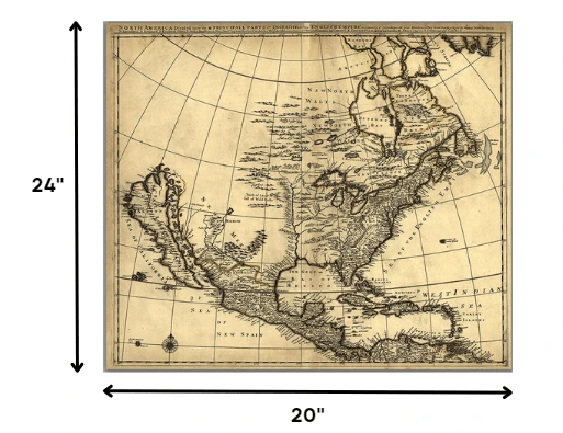 20" X 24" Map Of North America C1685 Vintage Poster Wall Art - Homeroots - Flyclothing LLC