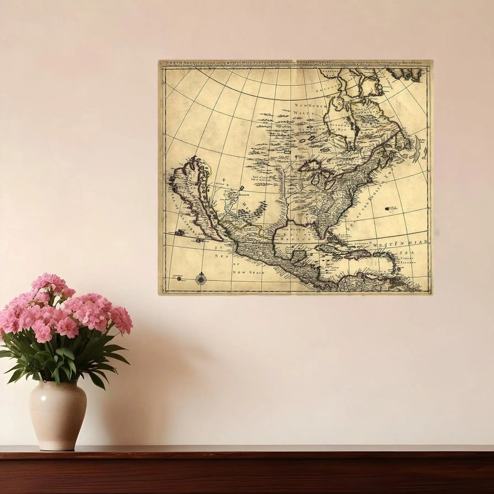 20" X 24" Map Of North America C1685 Vintage Poster Wall Art - Homeroots - Flyclothing LLC