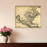 20" X 24" Map Of North America C1685 Vintage Poster Wall Art - Homeroots - Flyclothing LLC