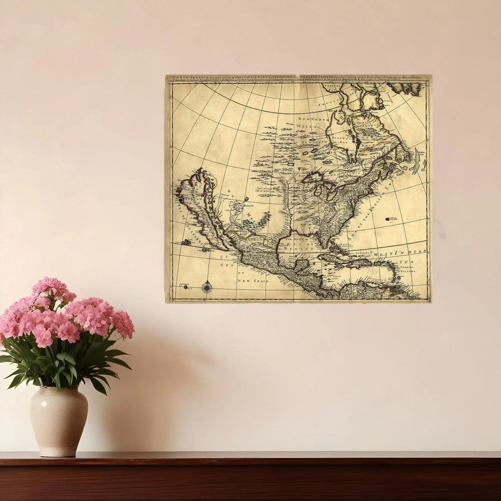 16" X 20" Map Of North America C1685 Vintage Poster Wall Art - Homeroots - Flyclothing LLC